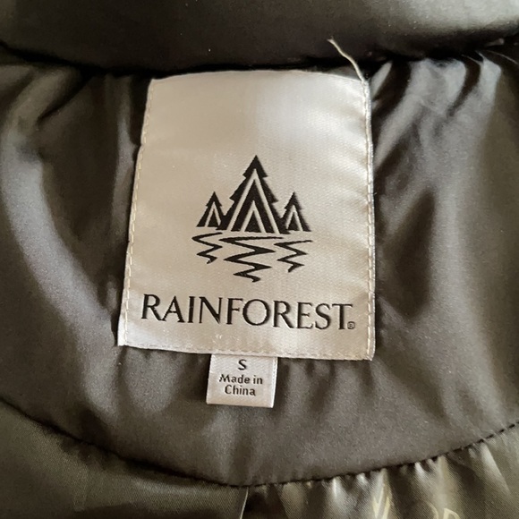 Rainforest Diamond Quilted Water Resistant Attached Hood Bib Vest Black Coat - Picture 13 of 14